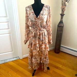 Jessica Simpson elegant v neck tiered dress for any occasion size L worn once